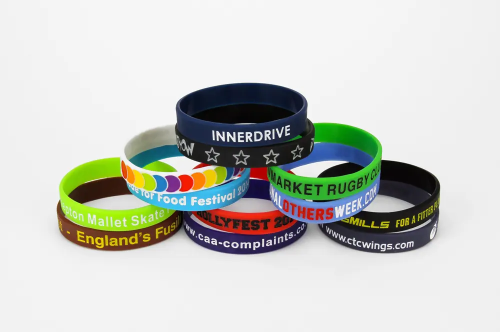 Debossed with Infill Silicone Wristbands