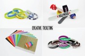 4 Photos Of Wristbands Around The Text 'Creative Ticketing'