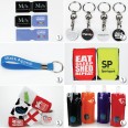 Range of Our Promotional Products Including Key Rings, Sweatbands, Bags, And More