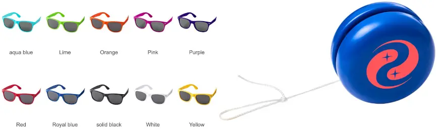 Branded Products - Yoyos and Sunglasses