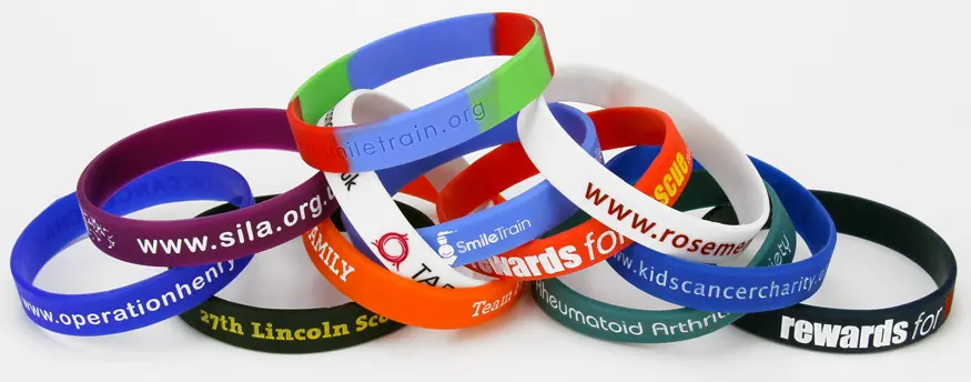 Printed Silicone Wristbands for Fundraising